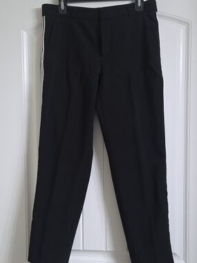 Banana Republic Black Trousers with White Side Stripe